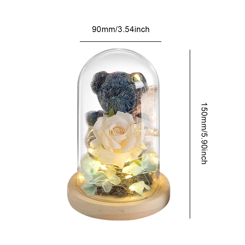 Artificial Flowers Rose Bear Girlfriend Anniversary Christmas Valentine'S Day Gift Birthday Present for Wedding Party for Lover