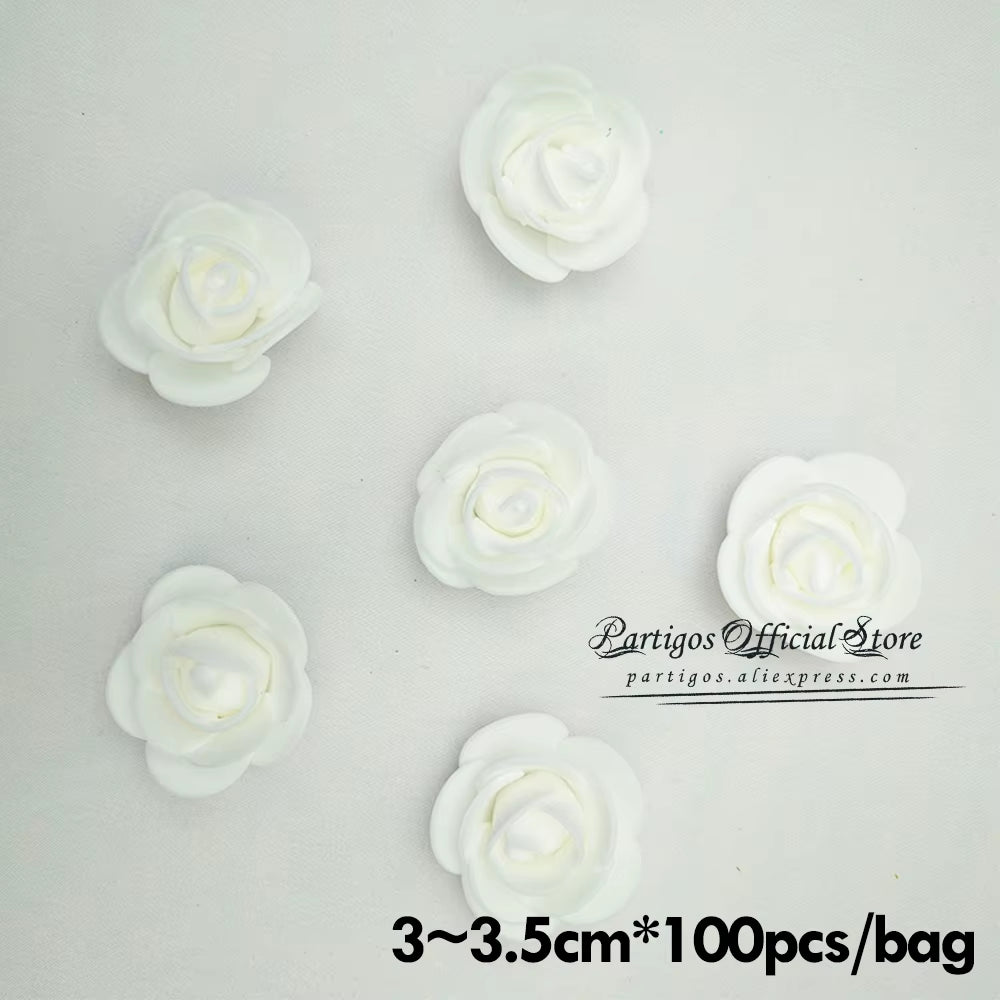 DIY Valentines Day Gifts Red Rose Bear Artificial Foam Roses Flower Wedding Engagement Decoration Little Bear Mold Bear Teddy