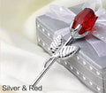 Valentines Day Gift Crystal Glass Rose Flower Figurines Craft Favors Lovers Gift Souvenir Wedding Decoration Ornaments Gift Box