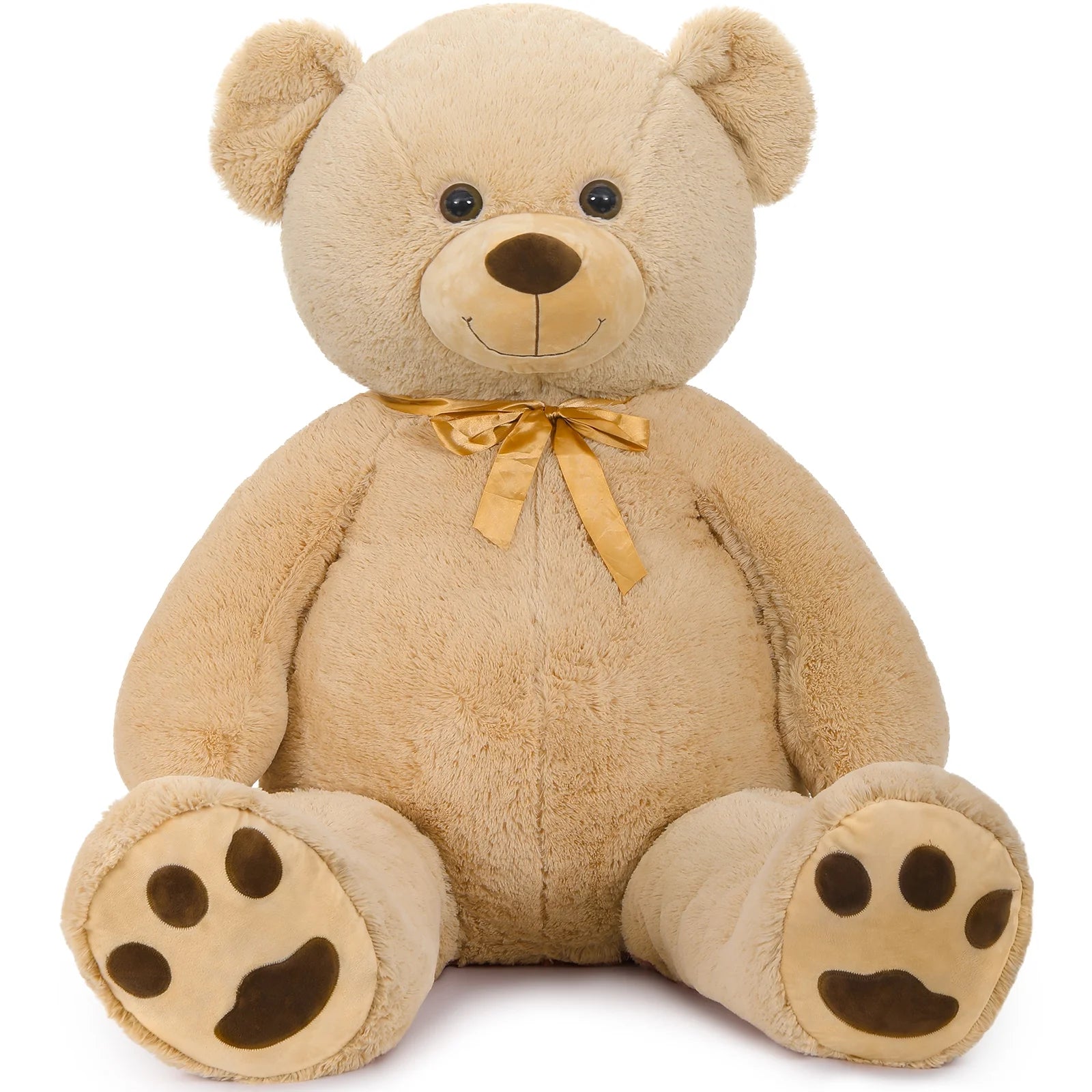 5Ft Giant Teddy Bear Stuffed Animals Life Size Large Plush Brown Teddy Bear with Footprints