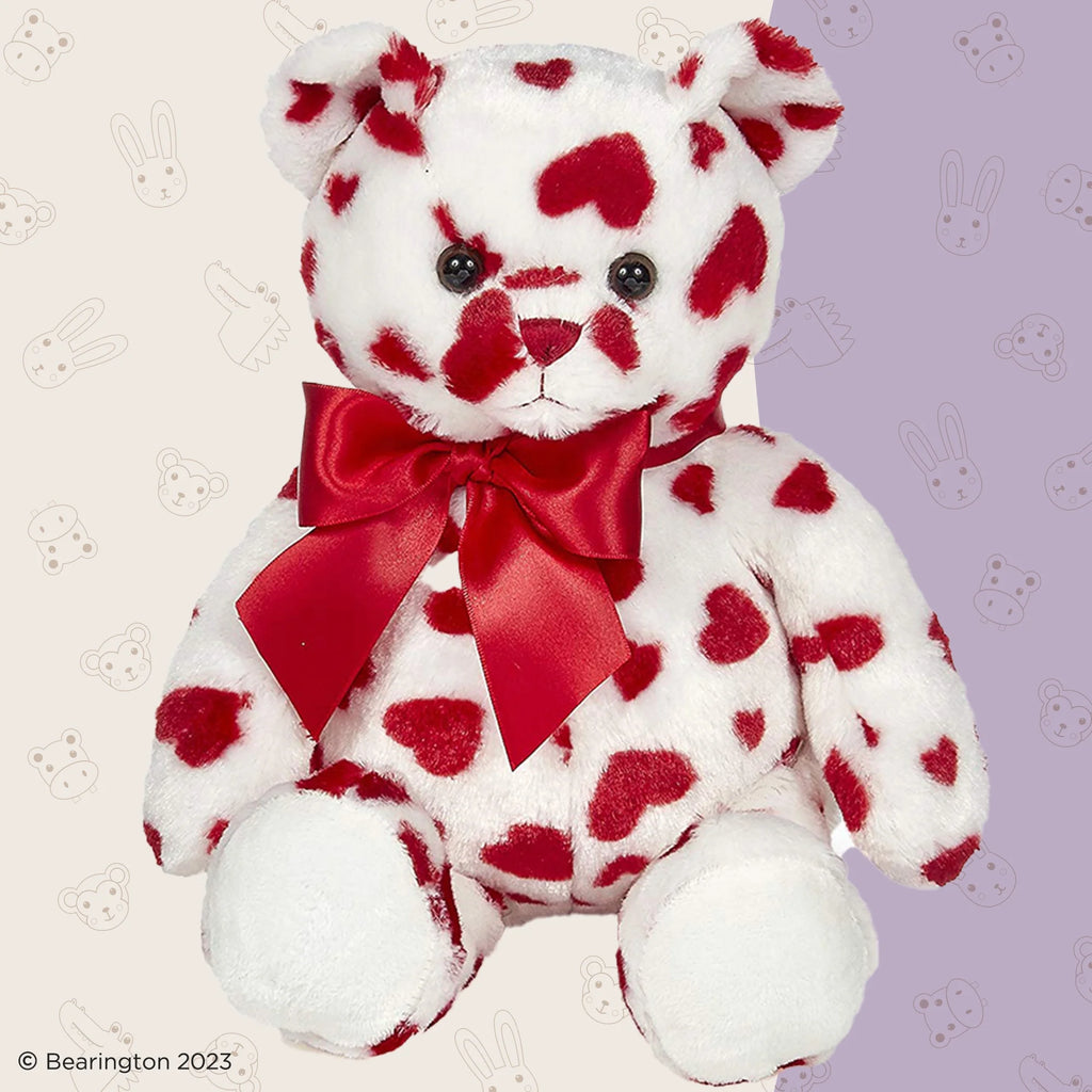 Lil' Cutie White Valentines Plush Stuffed Animal Teddy Bear with Hearts, 14 Inches Child